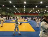 Echauffement des 136 judokates qualifiées en région Occitanie