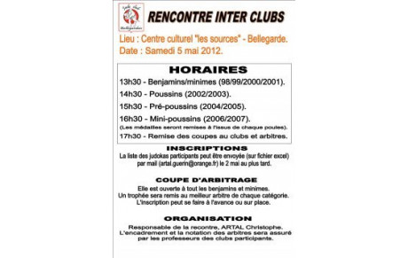 INTERCLUBS  le samedi 5 mai