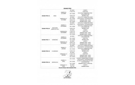 CALENDRIER DES GP 12/13