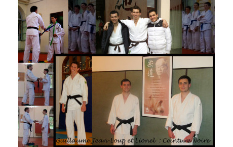 Guillaume, Jean-Loup et Lionel sont Ceinture Noire